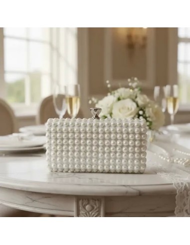Cartera Clutch Blanco Novia Evento...