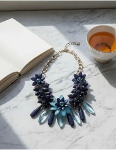 Collar Corto Cadena Flor...