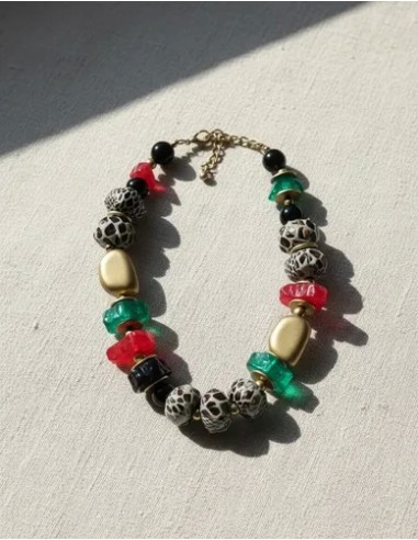 Collar Corto Cadena Piedras...