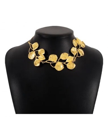 Collar Corto Cogotera Hojitas Doradas...