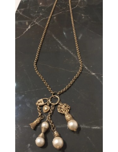 Collar Largo Metal C/ Dijes Colgantes...