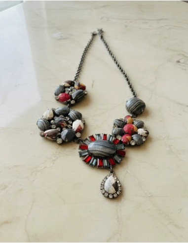 Collar Metal De Flores Con Dije...