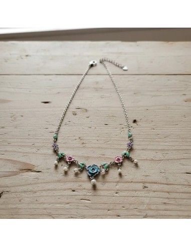 Collar Gargantilla Flores Esmaltadas...