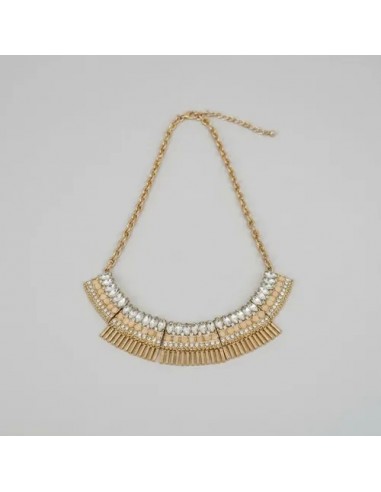 Collar Dorado Con Strass Y Flecos...
