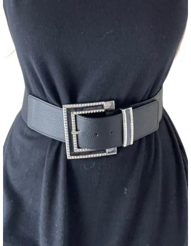Cinto Faja Extensible Negro Hebilla...