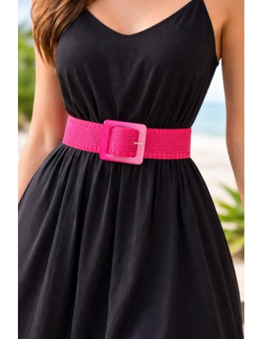 Cinto Simil Rafia Extensible Fucsia...