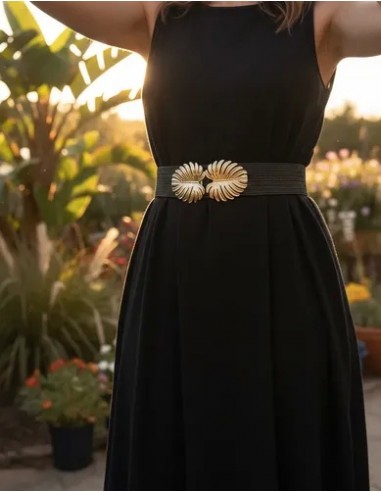 Cinto Simil Rafia Elastico Negro...