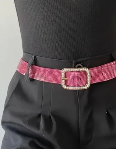 Cinto Fucsia Hebilla Con Strass Ideal...