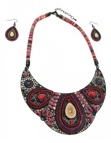 Conjunto Collar Y Aros Metálico Con...