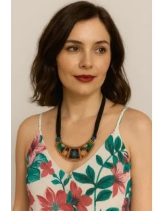 Collar Madera Con Piedras... 2