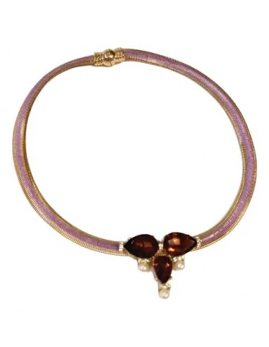 Collar Corto Piedras Simil Perlas...