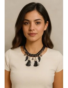 Collar Cadena Negro Con... 2