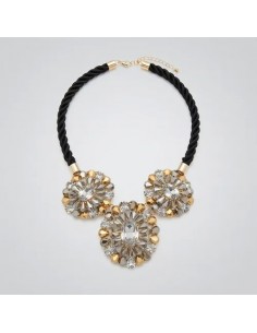 Collar Dijes Piedras Dorado...
