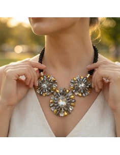 Collar Dijes Piedras Dorado... 2