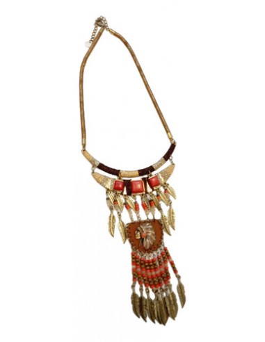 Collar Con Mostacillas Incaico Marrón