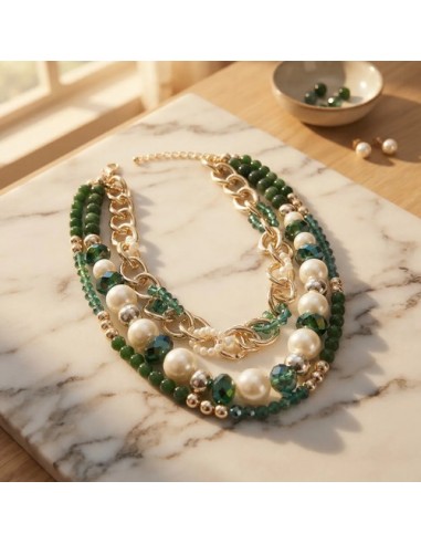 Collar Simil Perlas Cadena Gruesa...