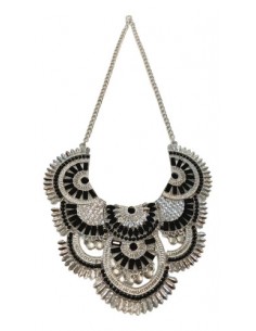 Collar Metal Flor Piedra...