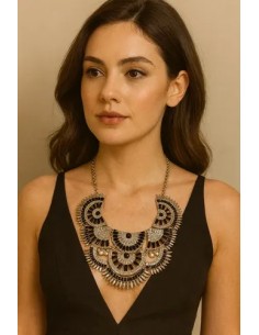 Collar Metal Flor Piedra... 2
