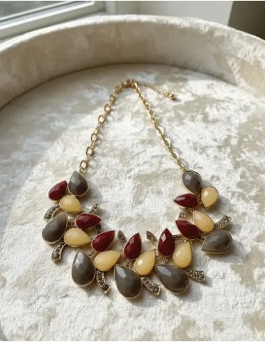 Collar Ramitas Piedras Gota Importado...