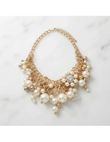 Conjunto Collar Aros Simil Perlas Con...