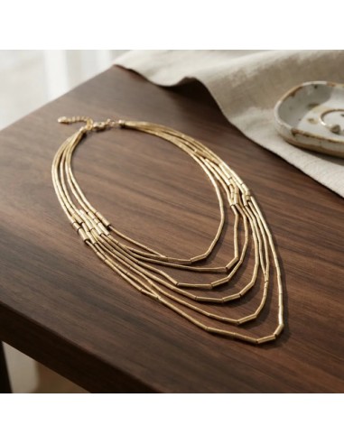Collar 7 Cadenas Tubito Metal...