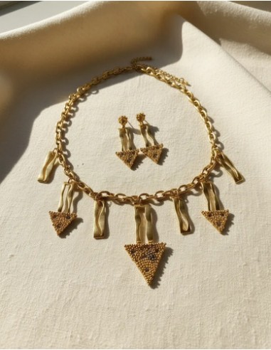 Conjunto Collar Aros Flechas Metal...