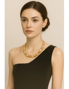 Collar Oval Simil Perlas...
