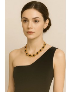 Collar Oval Sol Perla Negra... 2