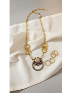 Collar Circulos C/ Strass... 2