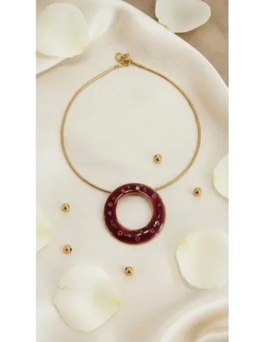 Collar Redondo Con Dije Piedra Lila...