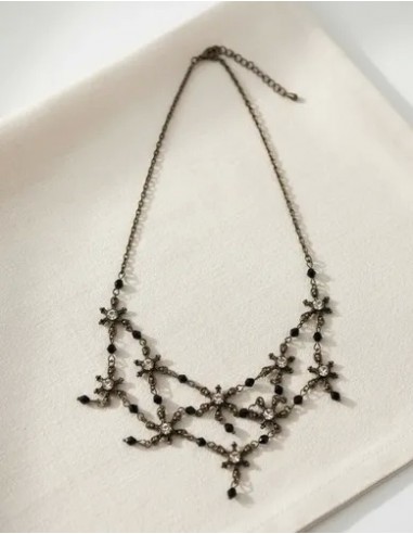 Collar Flor Strass Metal Detalle...
