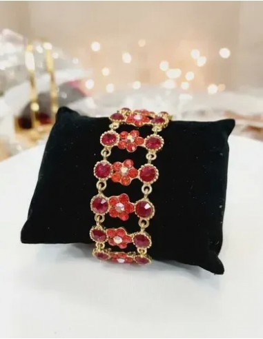 Pulsera Flores De Cristal Con Strass...