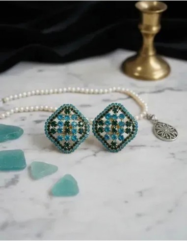 Aros Cuadrados Con Strass Importado