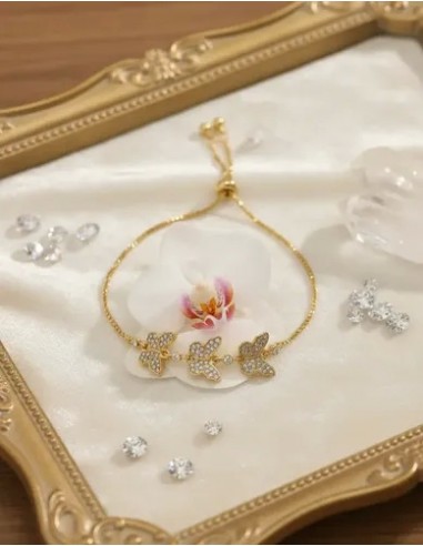 Pulsera Mariposas Dorado Regulable...