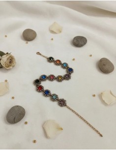 Pulsera Metal Flores De...
