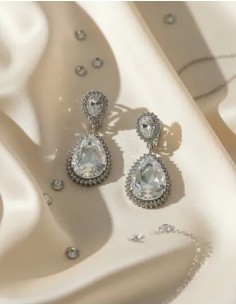 Aros Gotas Con Strass Clip... 2
