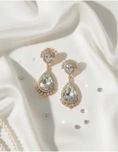 Aros Gota C/ Strass Clip...