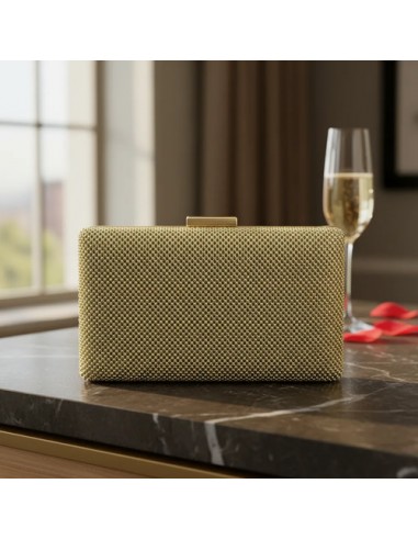 Clutch Malla Bolitas Plateadas Metal...