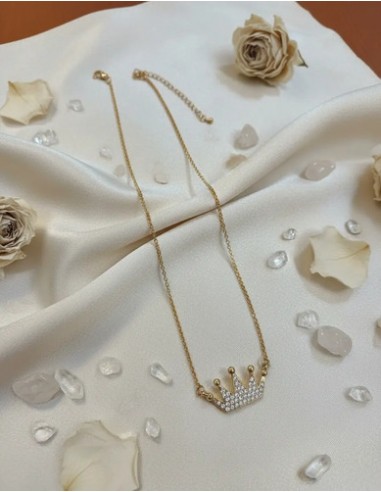 Collar Fino Con Dije Corona Strass...