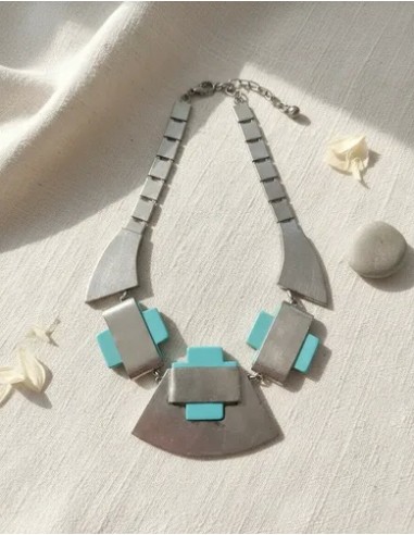 Collar Metal Geometrico Con Detalle...