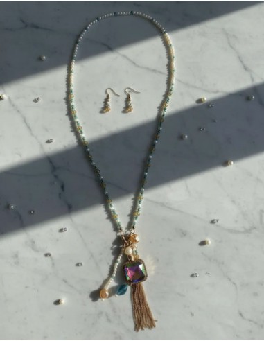Conjunto Collar Aros De Metal Simil...
