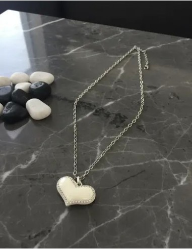 Collar Largo Con Dije Corazon Strass...