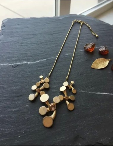 Collar Metal Dije Ramas Con Círculos...