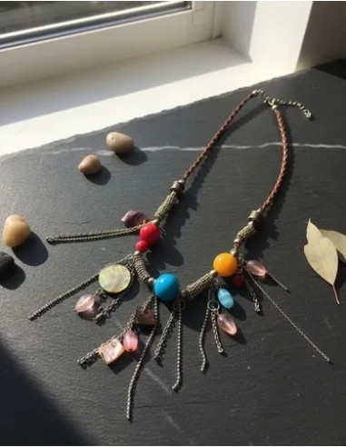 Collar Cordón Con Simil Perlas Y...