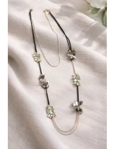 Collar Metal Largo Cadenas Con Simil...