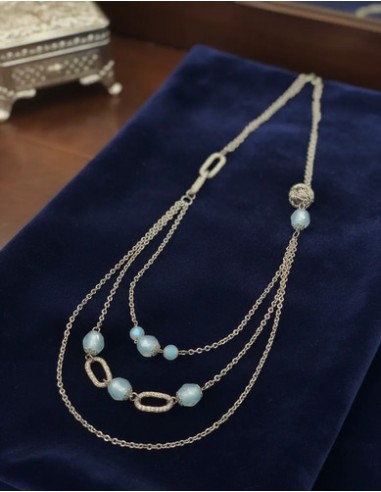 Collar Largo De Metal Con Simil...