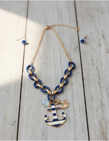 Conjunto Collar Aros Marino C/ Dije...
