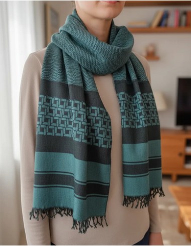 Bufanda Pashmina Con Rayas Italiana...