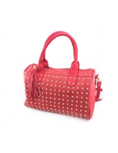 CARTERA DE CUERO CON TACHAS