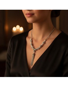 Collar Plateado Con Simil... 2